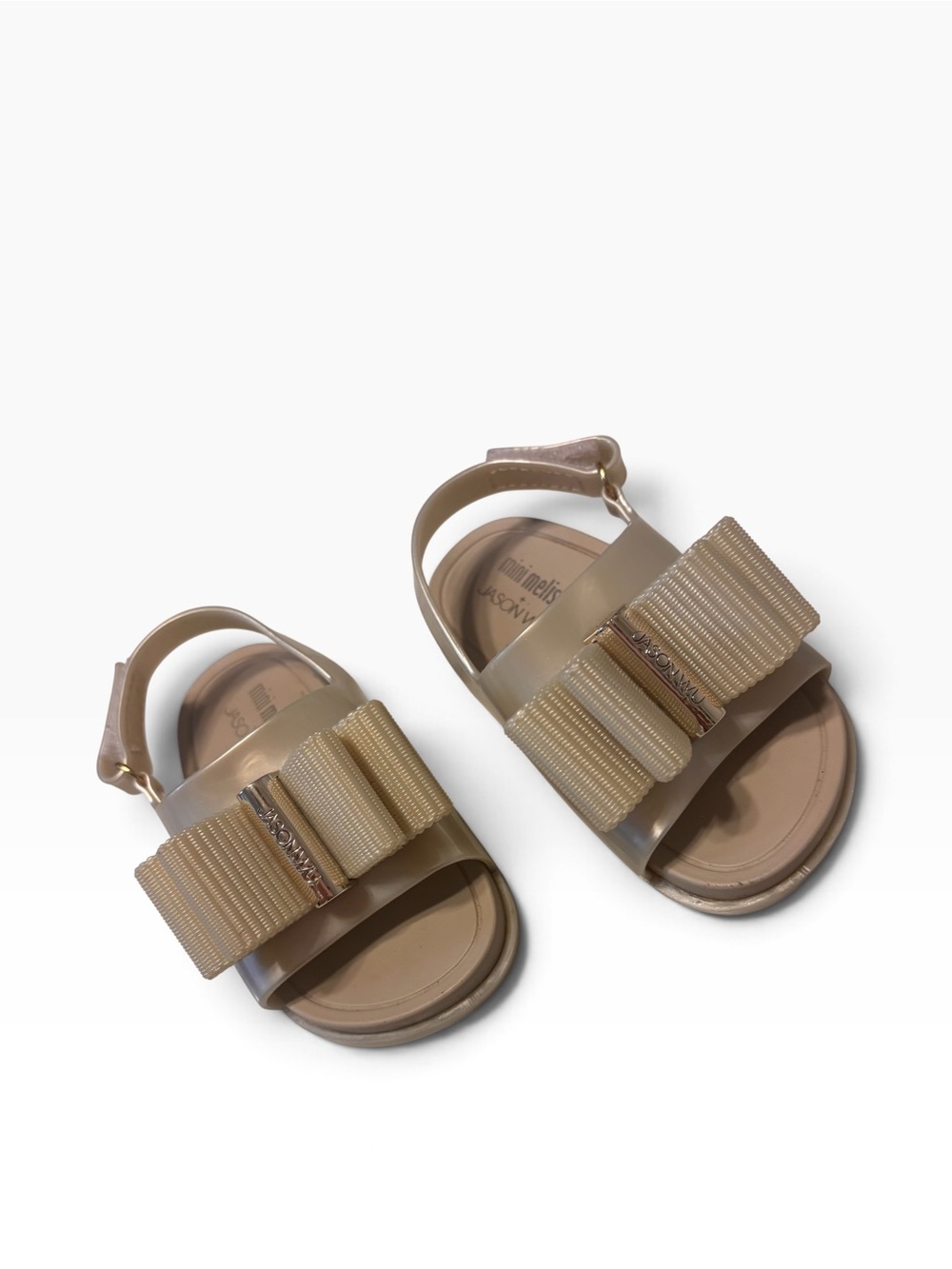 Mini Melissa x Jason Wu Toddler Girls Bow Sandals Beige Gold Size 7